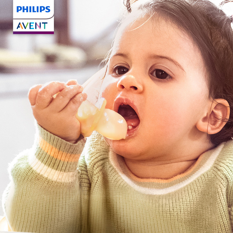 Baby Food Newborn - PHILIPS AVENT ซิลิกาเจล ช้อนอาหารเสริม ทารกแรกเกิด เรียนรู้กินรถไฟ
