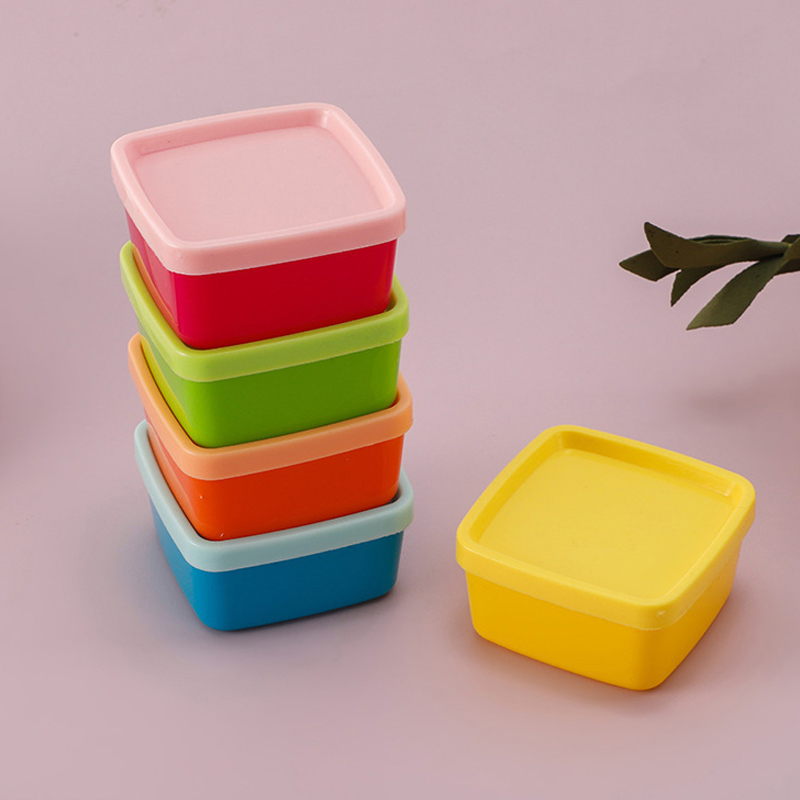 Baby Food Containers Glass - 5 ชิ้น/เซ็ต Mini กล่องอาหารกลางวันพลาสติกขวดเครื่องปรุงอาหารซอสมะเขือเทศบีบขวดอาหารแบบพกพา Candy Nut
