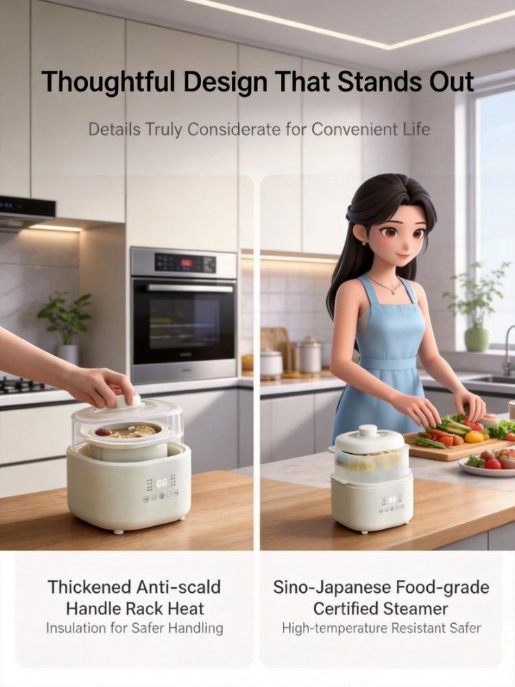 Baby Food Usa - หม้อหุงข้าวไฟฟ้าขนาดเล็ก 220V, หม้อเสริมอาหารเด็ก, หม้อตุ๋นรังนก, หม้อสโลว์คุกเกอร์สำหรับใช้ในบ้าน