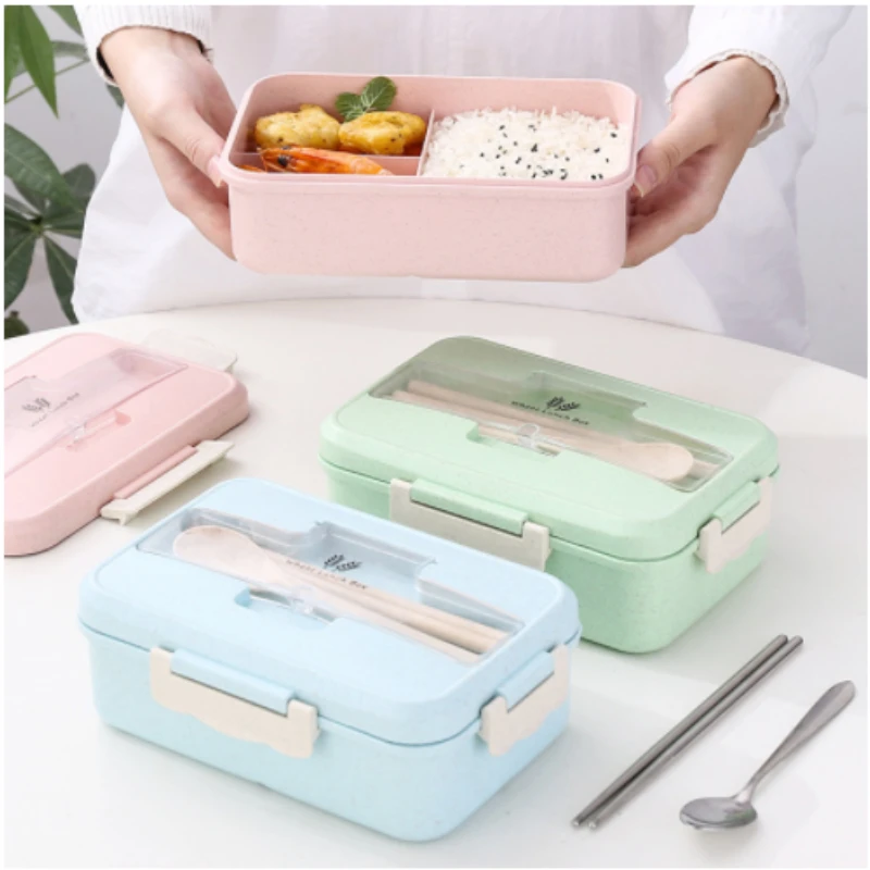 Baby Food Zip Lock Bag - กล่องอาหากลางวันเข้าไมโครเวฟได้อาหารจากฟางข้าวสาลีกล่องเก็บสินค้าอาหารของเด็กใส่ไปเรียนสำนักงานพกพากล่องเบนโตะกระเป๋าใส่ข้าวกลางวัน