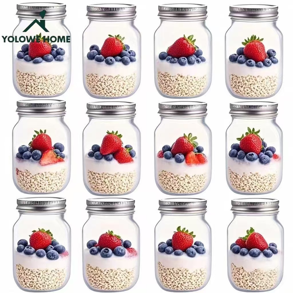 Baby Food Containers Glass - 6 ชิ้น, 12 ชิ้น, 500 มล./16