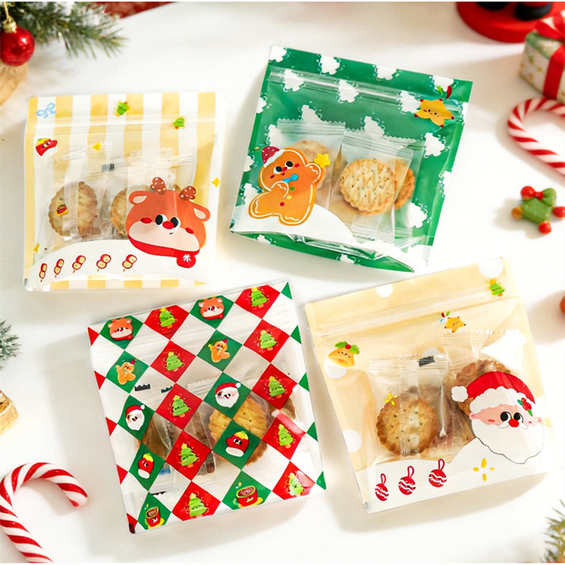 Baby Food Zip Lock Bag - ถุงของขวัญคริสต์มาสเกรดอาหาร ถุงซิปล็อคแบบใช้ซ้ำได้สำหรับบรรจุขนมและคุกกี้ เหมาะสำหรับงานเลี้ยงฉลองทารกแรกเกิดและงานวันเกิดเด็ก