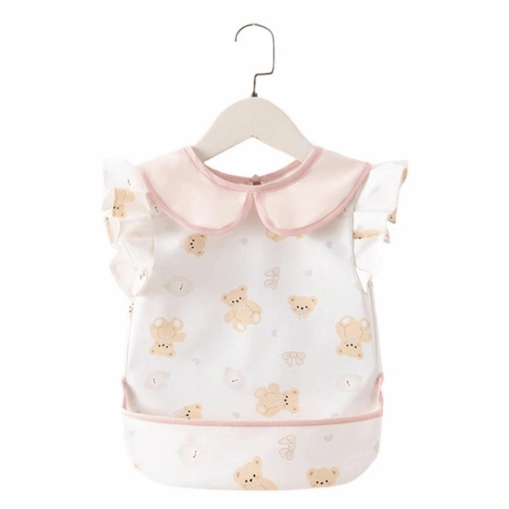 Baby Food Apron - ผ้ากันเปื้อนเด็กแขนสั้นแบบไม่มีแขน กันน้ำ นุ่ม เหมาะสำหรับป้อนอาหารเด็ก น้ำหนักเบา ใช้สำหรับทารกและเด็กเล็ก