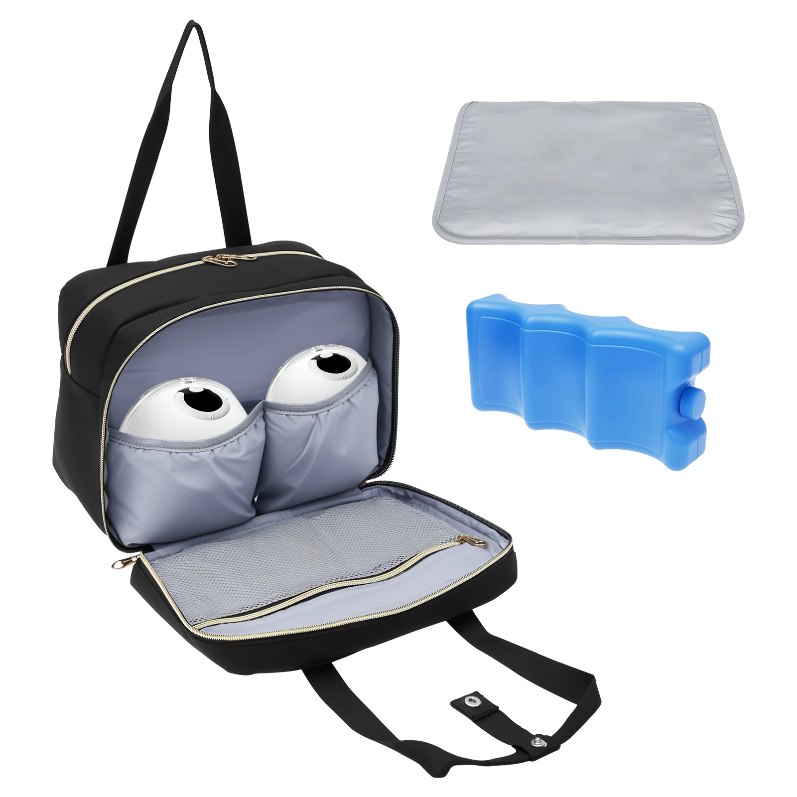 Baby Food Zip Lock Bag - กระเป๋าเก็บน้ำนมแม่พร้อมแผ่นน้ำแข็งและแผ่นกันน้ำ กระเป๋าเก็บความเย็นน้ำนมแม่แบบพกพา ใช้งานได้แบบแฮนด์ฟรี