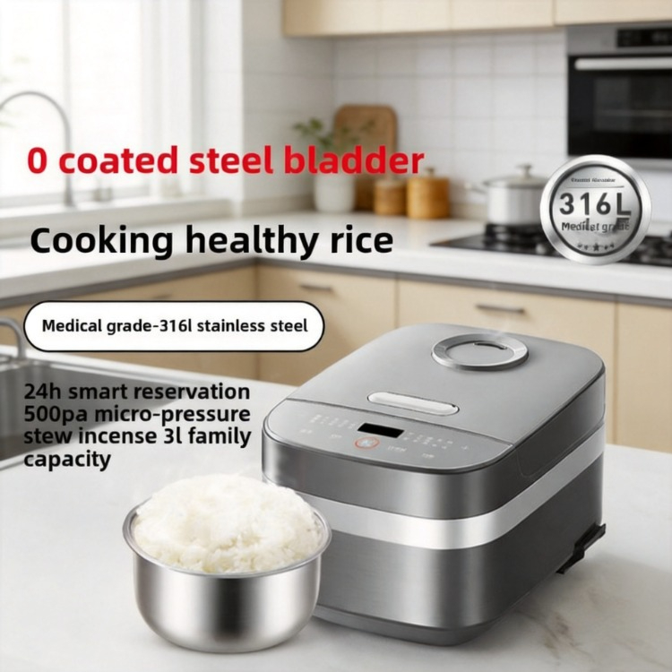 Baby Rice Food - หม้อหุงข้าวแบบไม่มีสารเคลือบขนาดใหญ่ ความจุเยอะ ใช้ในครัวเรือนได้หลากหลาย หม้อหุงข้าวไฟฟ้าขนาดเล็กสำหรับทำอาหารที่บ้าน