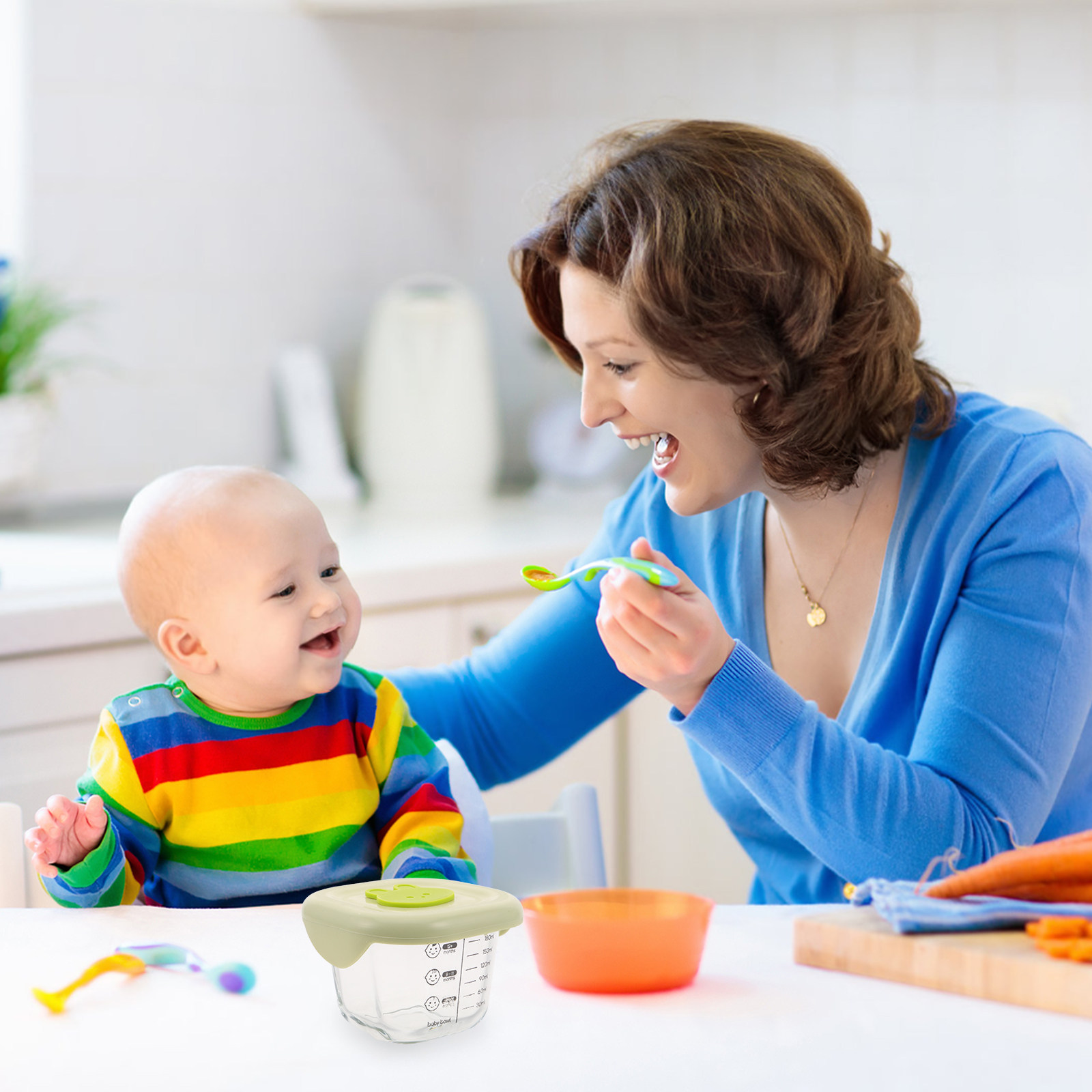 Baby Food Containers Glass - ภาชนะเก็บอาหารเด็ก 2 ชิ้น ขนาด 230 มล.