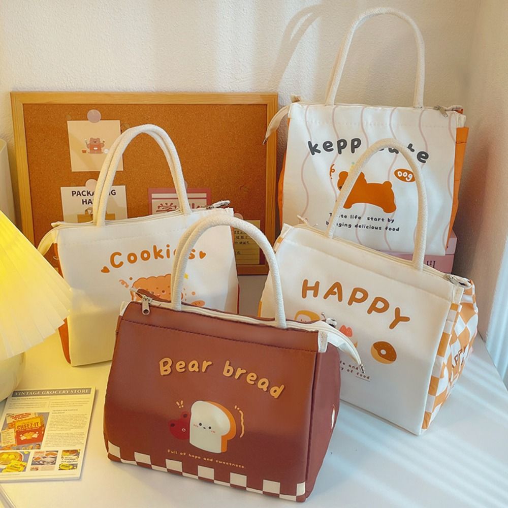 Baby Food Zip Lock Bag - กระเป๋าใส่อาหารกลางวันแบบพกพา ลายการ์ตูนน่ารัก ขนาดใหญ่ กระเป๋าเก็บอาหารอเนกประสงค์ สำหรับผู้หญิง เด็กผู้หญิง