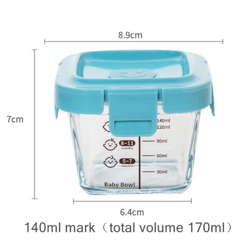 Baby Food Containers Glass - และกล่องเก็บอาหารทนความร้อนสป็อค 3 อิน 1 กล่องเก็บอาหารแก้วสำหรับเด็กแบบพกพา กล่องเก็บอาหารแช่แข็ง