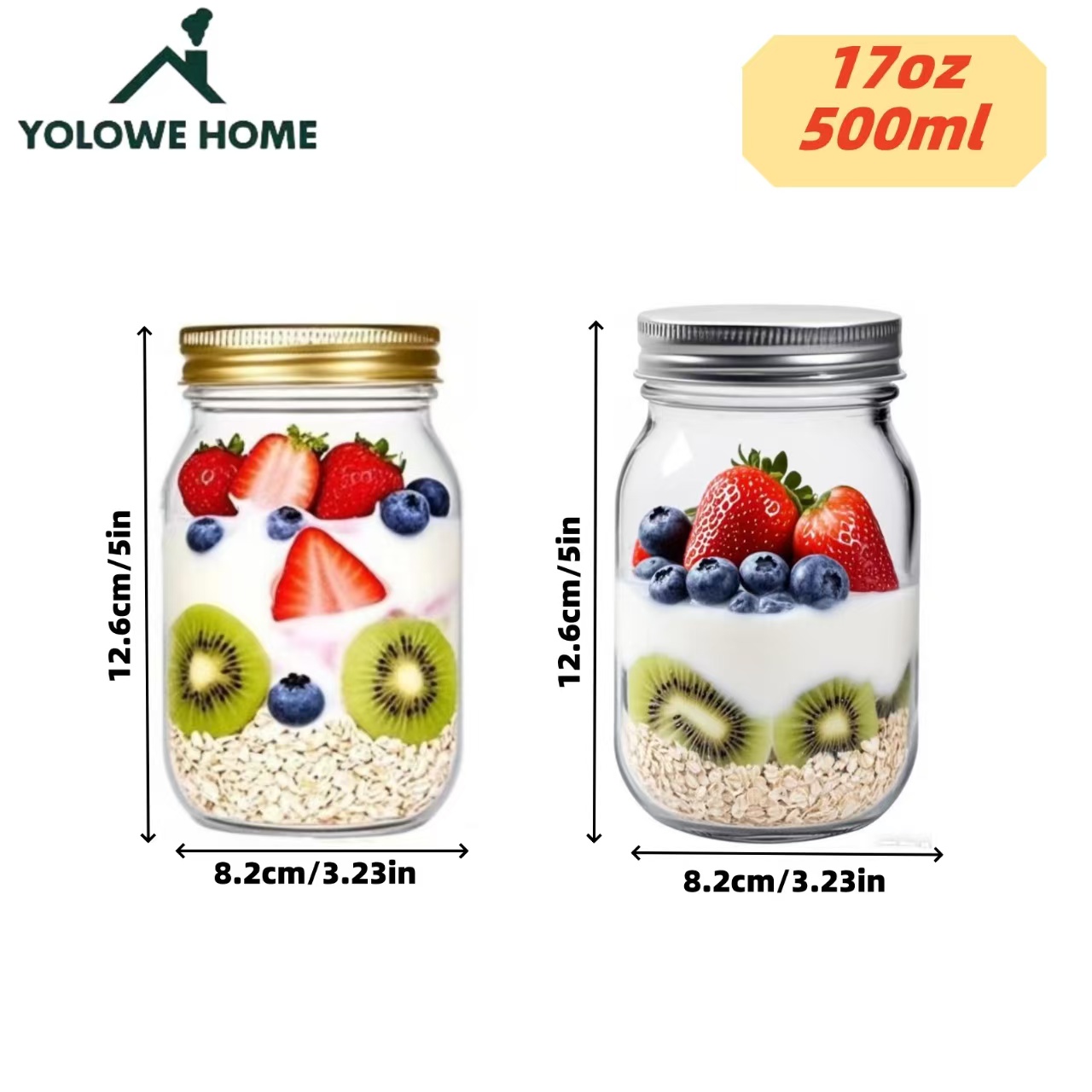 6 ชิ้น, 12 ชิ้น, 500 มล./16 ออ - Baby Food Containers Glass บทวิจารณ์และราคา