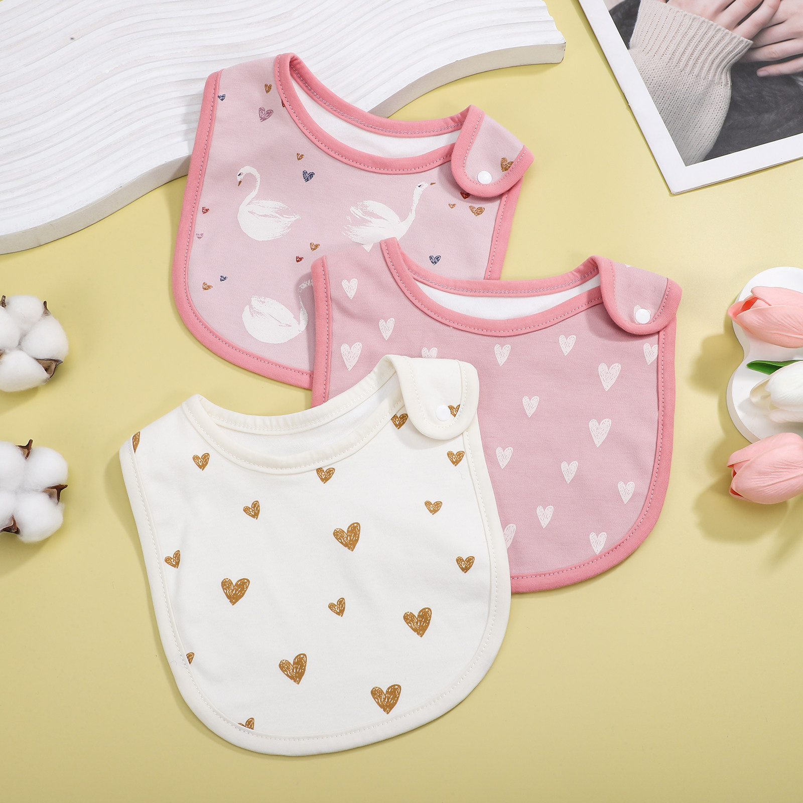ผ้ากันเปื้อนเด็กทารก 3 ชิ้น ผ้ - Baby Food Newborn บทวิจารณ์และราคา