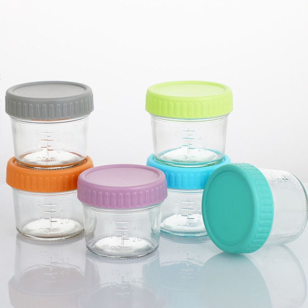 ขวดแก้วใส่อาหารเด็ก 6 ชิ้น ใช้ - Baby Food Containers Glass บทวิจารณ์และราคา