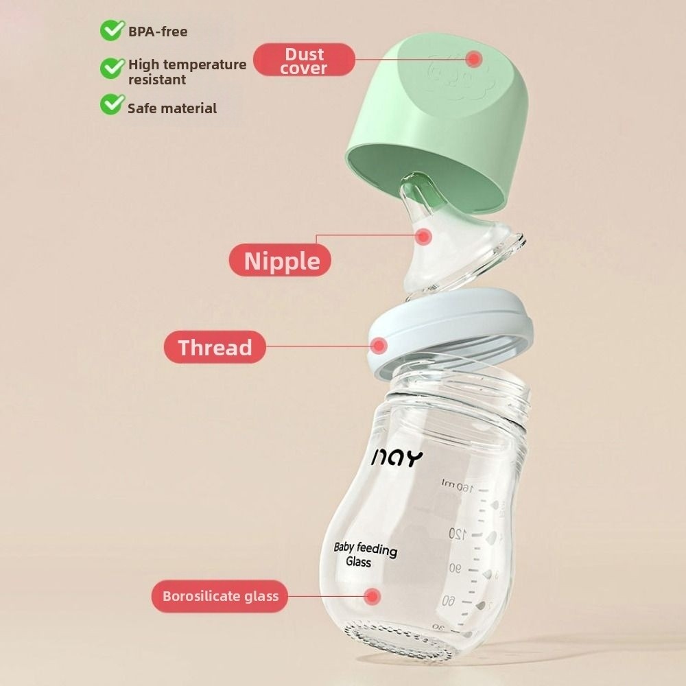 ขวดนมแก้วป้องกันท้องอืดป้องกัน - Baby Food Containers Glass บทวิจารณ์และราคา