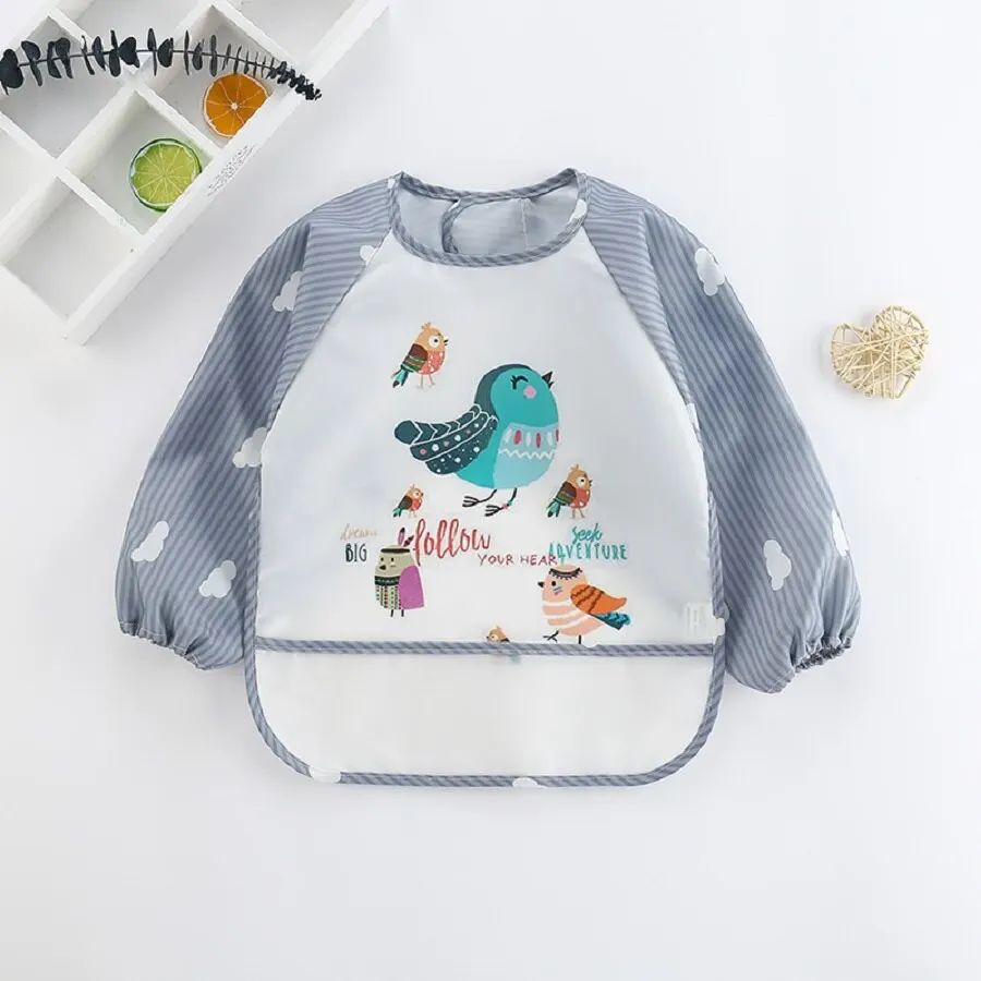 For1-3Year เด็กแขนยาวผ้าพันคอก - Baby Food Apron บทวิจารณ์และราคา