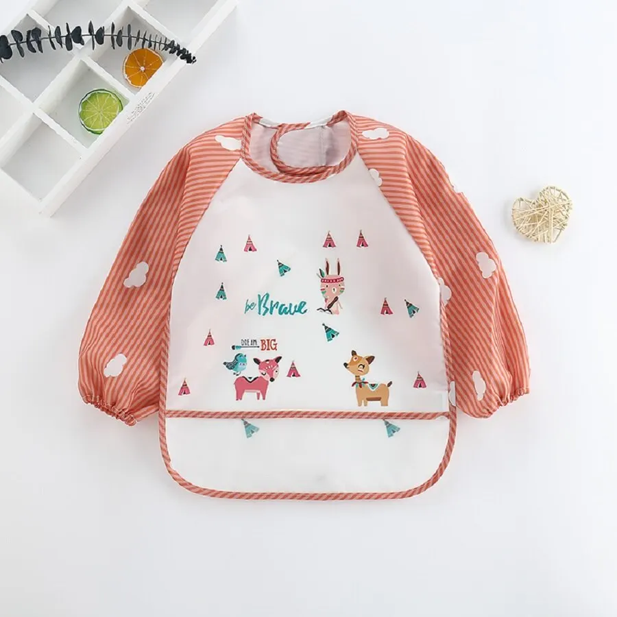 For1-3Year เด็กแขนยาวผ้าพันคอก - Baby Food Apron บทวิจารณ์และราคา