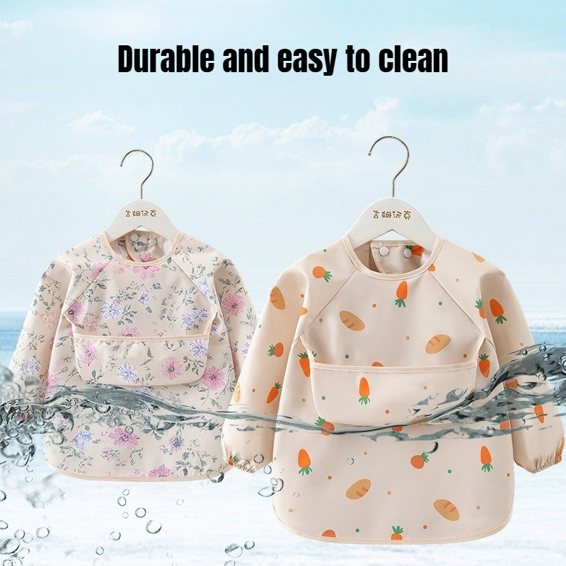 ผ้ากันเปื้อนเด็กแบบกันน้ำ แขนย - Baby Food Apron บทวิจารณ์และราคา