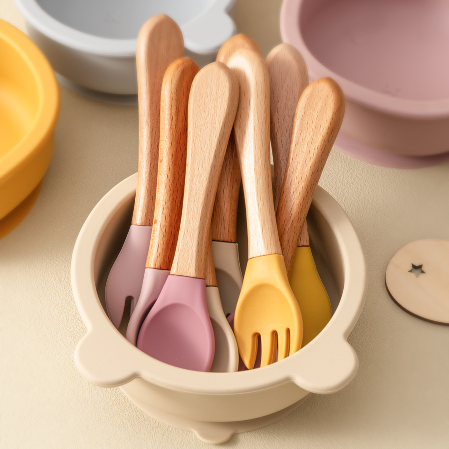 2PCS เด็กการเรียนรู้ช้อนชุดอาห - Baby Food Category บทวิจารณ์และราคา